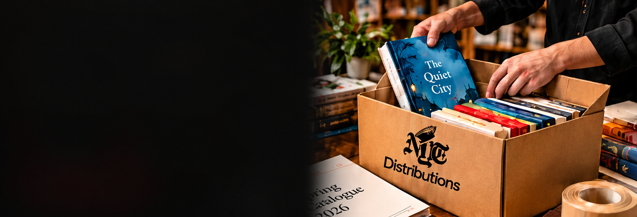 Books being packed for distribution
